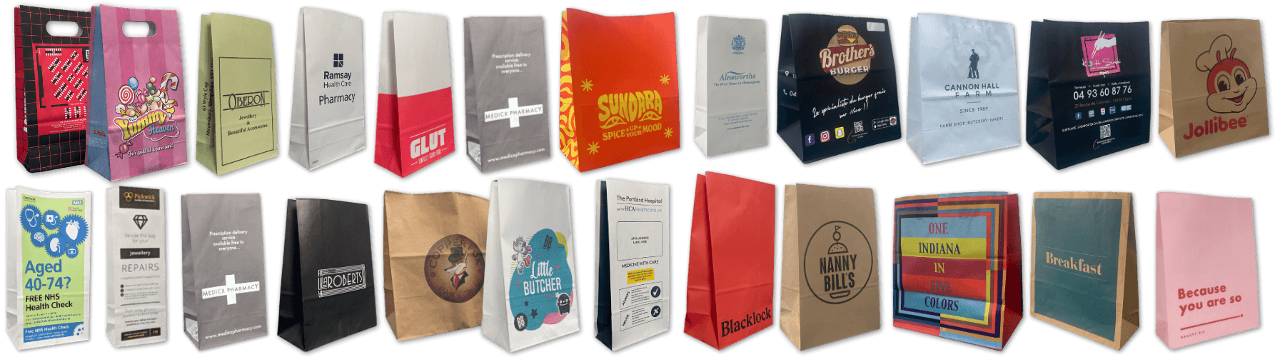 Block Bottom Paper Bags Printed Carrier Bags