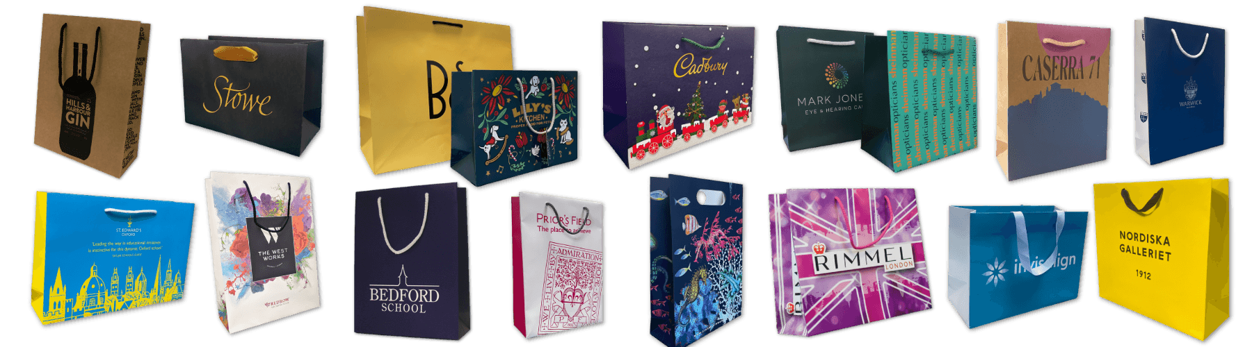 Rope Handle Paper Bags Printed Carrier Bags