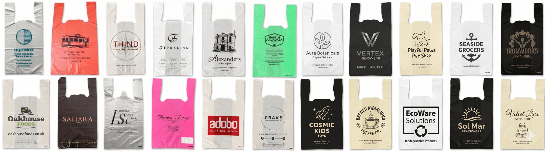 Vest Handle Polythene Carrier bags Printed Carrier Bags